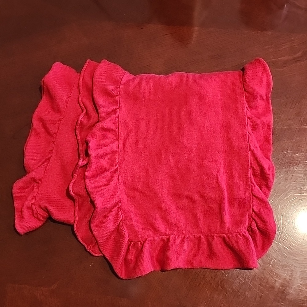 Gap Scarf, Red, Ruffled Edges 79" x 12"